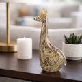 Sculpture - Brown Glass Handcrafted Unique Giraffe, 12 in.