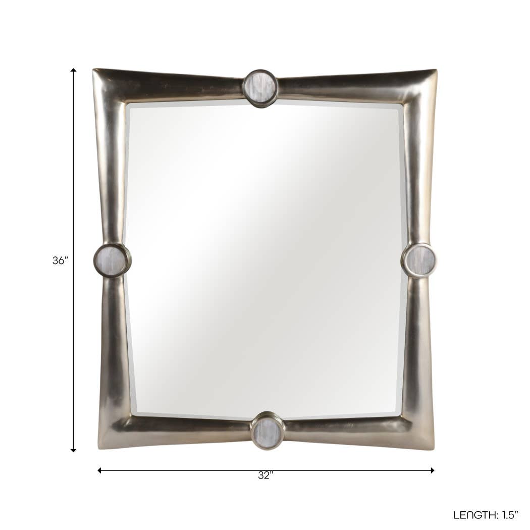 Wall Mirror - Gold Metal Modern Large Square, 32x36 in.