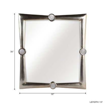 Wall Mirror - Gold Metal Modern Large Square, 32x36 in.