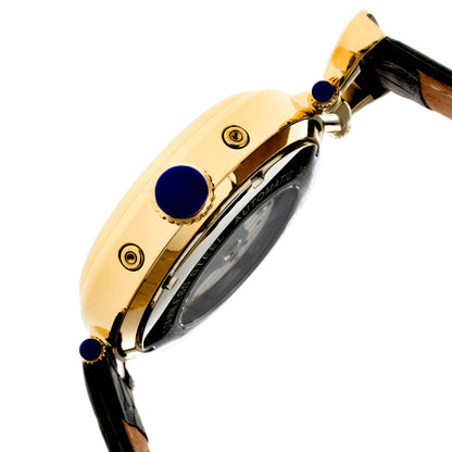 Heritor Ganzi Men's Automatic Semi-Skeleton Leather Watch, Style HERHR3303