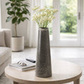 Decorative Vase - Black Ceramic Textured Two-Tone, 20 in.