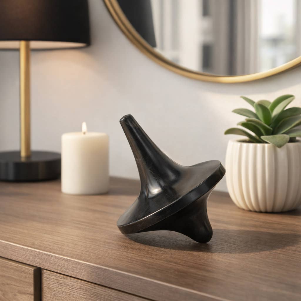 Decorative Sculpture - Black Marble Dressler Top, 8 in.