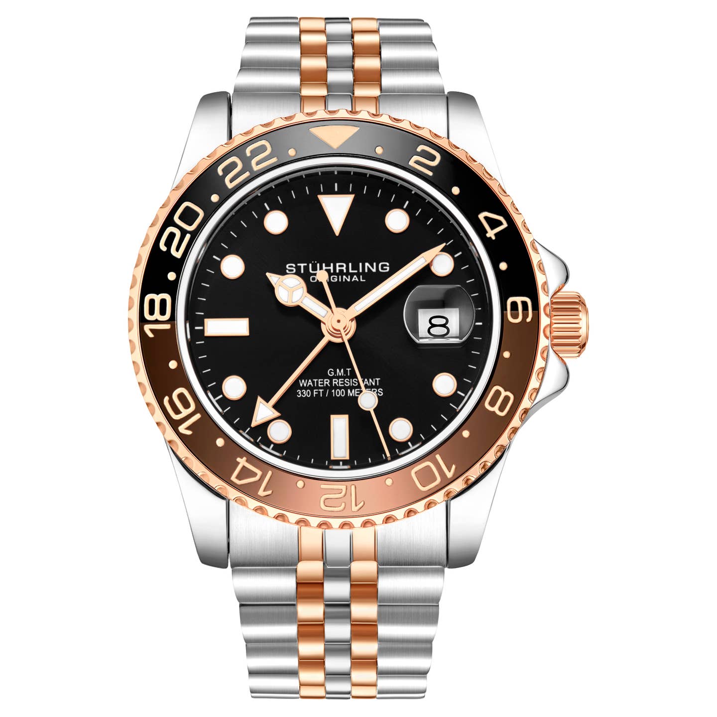 Stuhrling Original Meridian GMT Men's Quartz GMT Watch, 42mm, Style E63VW