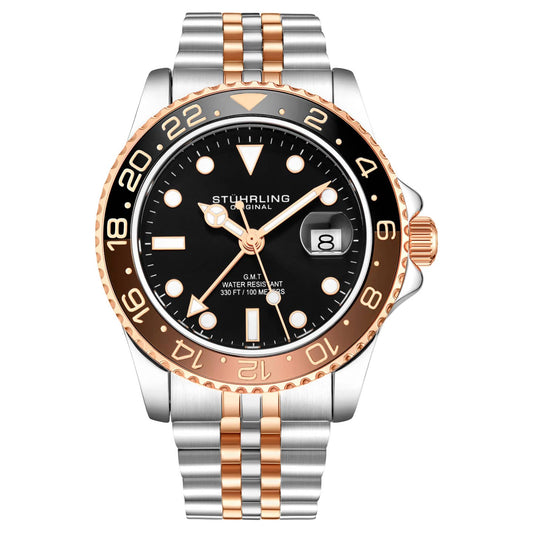 Stuhrling Original Meridian GMT Men's Quartz GMT Watch, 42mm, Style E63VW