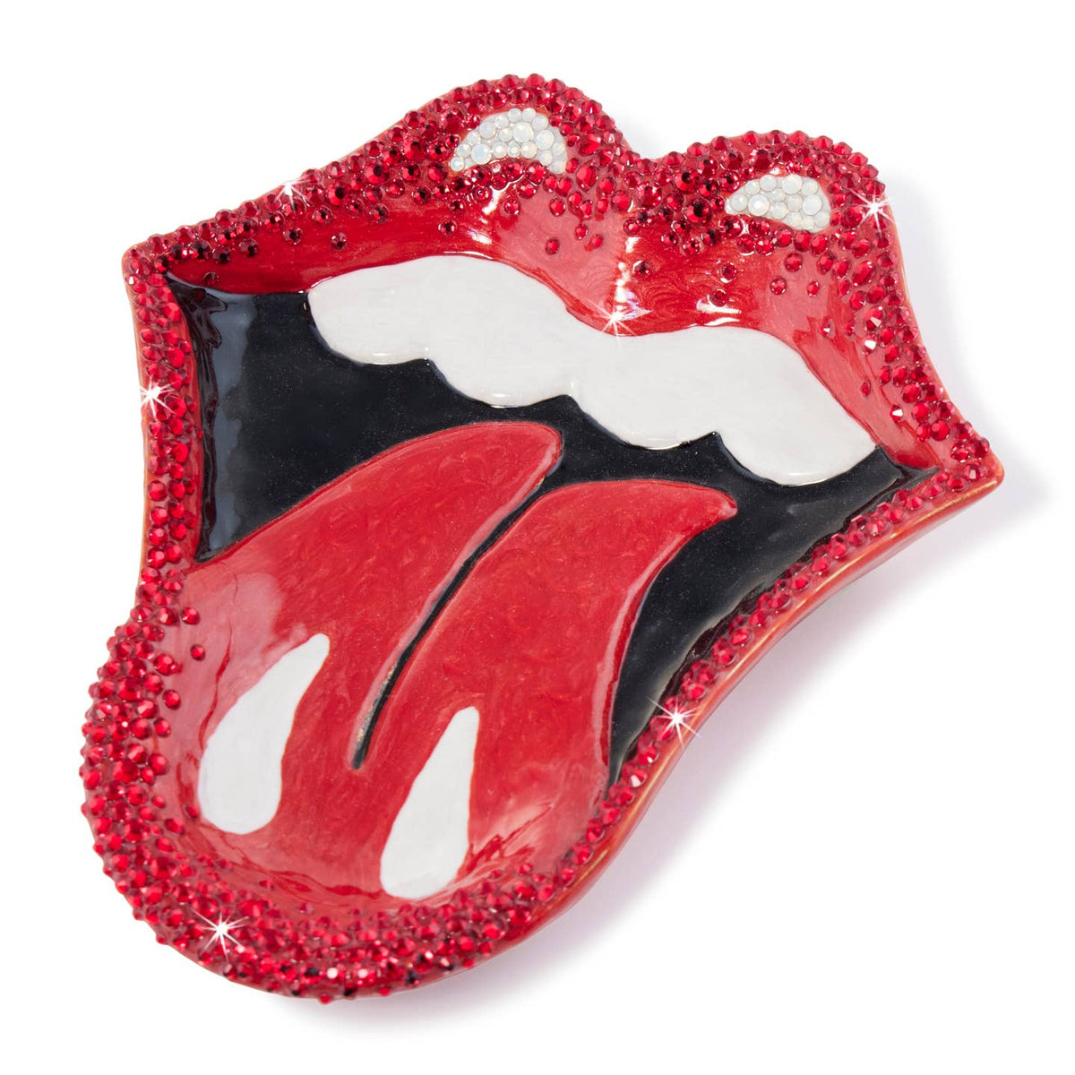 Jay Strongwater The Rolling Stones Crystal Enamel Gold-Finished Decorative Tray
