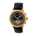 Authentic Heritor Aura Men's Automatic Semi-Skeleton Leather Watch, Style HERHR3502