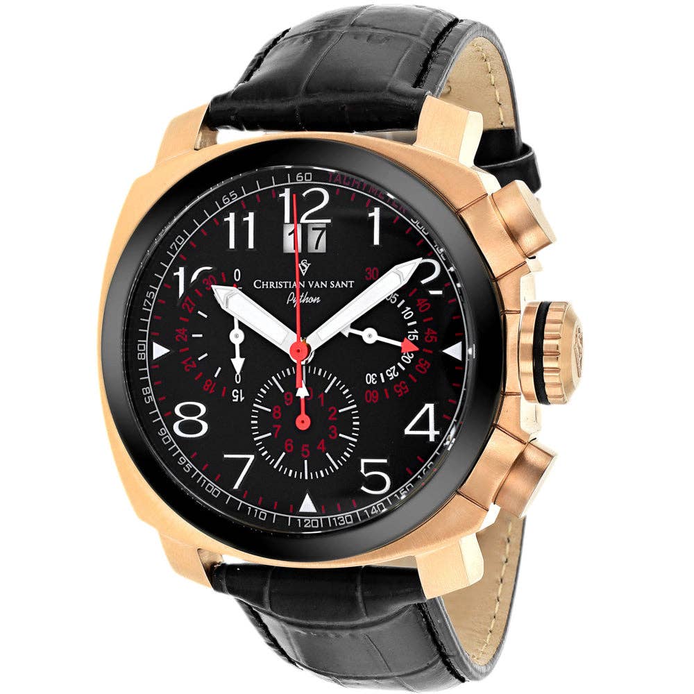 Christian Van Sant Grand Men's Quartz Watch, Black Dial