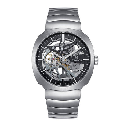 Heritor Magnus Men's Automatic Skeleton Bracelet Watch, Silver