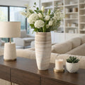 Decorative Vase - Ivory Porcelain 3D Printed, 18 in.