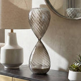 Decorative Object - Clear Glass Hourglass Sculpture, 17 in.