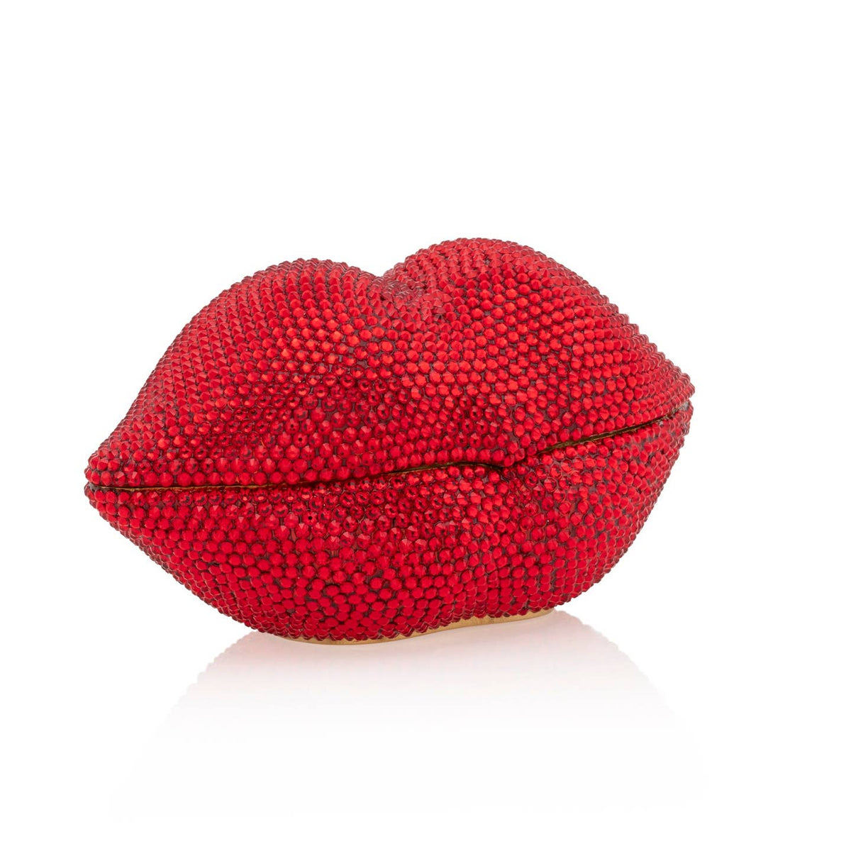 Jay Strongwater Amy Pavé Lips Decorative Box, Red Bee Swarovski Crystal Enamel Gold-Finished