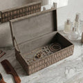 Decorative Box - Brown Wood Rectangular with Lid, 16 in.