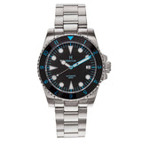 Authentic Heritor Luciano Men's Automatic Diver Date Bracelet Watch, Black/Blue