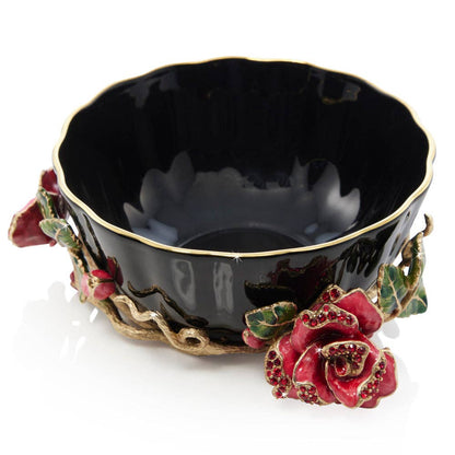 Jay Strongwater Catherine Night Bloom Gold-Finished Pewter Decorative Bowl