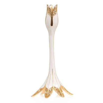 Jay Strongwater Abraham Tulip White Candlestick Holder