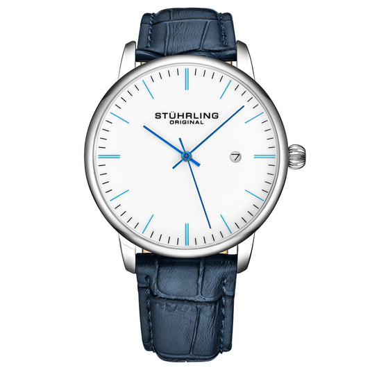 Stuhrling Original Rasa Men's Quartz Classic Watch, 40mm, White Dial