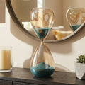 Decorative Object - Blue Glass Silhouette Hourglass, 14 in.