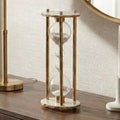 Sculpture - Gold Resin Hourglass with Metal Frame, 10 in.