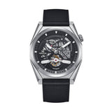 Authentic Heritor Amadeus Men's Automatic Semi-Skeleton Leather Watch, Style HERHS3401