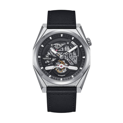 Heritor Amadeus Men's Automatic Semi-Skeleton Leather Watch, Style HERHS3401