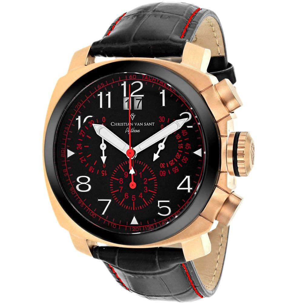 Christian Van Sant Grand Men's Quartz Watch, Black Dial