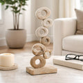 Decorative Object - Ivory Stone Small Rounded Rings, 15 in.