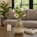 Decorative Vase - Ivory/Brown Ceramic Warm Rustic, 12 in.
