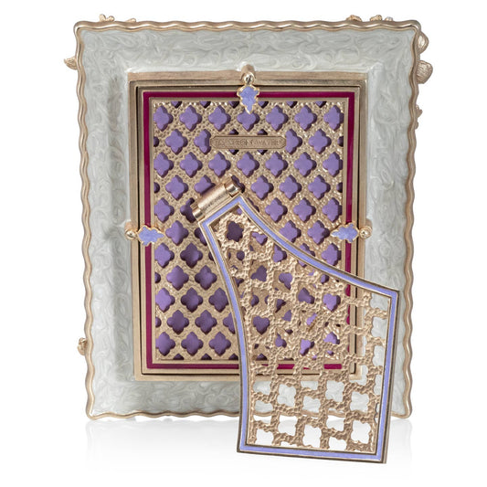 Jay Strongwater Ainsley Flower Bouquet Floral 5" x 7" Swarovski Crystal Enamel Picture Frame, Flora
