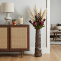 Decorative Vase - Bronze Metal Ribbed Texture, 27 in.