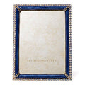 Jay Strongwater Lucas Stone Edge 5" x 7" Crystal Enamel Picture Frame, Delft Garden