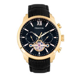 Authentic Heritor Arthur Men's Automatic Semi-Skeleton Leather Watch, Style HERHR7905