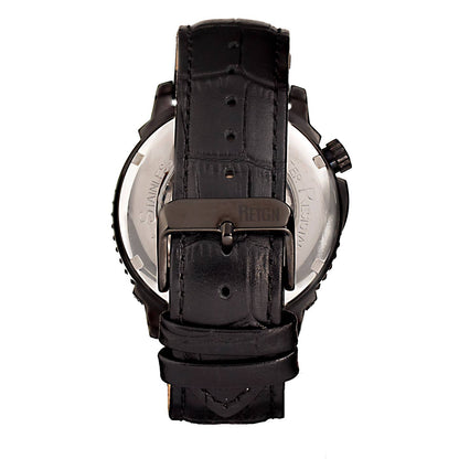 Reign Bauer Men's Automatic Semi-Skeleton Leather Watch