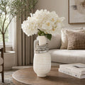 Decorative Vase - Ivory Ecomix Small with Rings, 10 in.