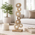 Decorative Object - Ivory Stone Large Rounded Rings, 21 in.