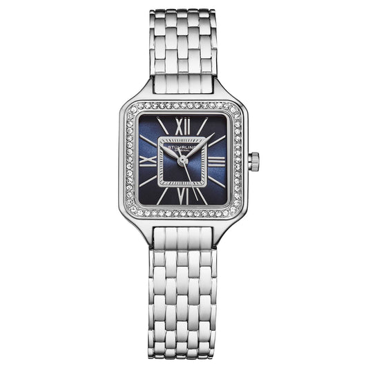 Stuhrling Original Confidant 4020 Women's Quartz Watch, 27mm, Crystal-Accented Bezel