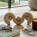 Decorative Object - Ivory Sandstone Abstract Wave, 6 in.