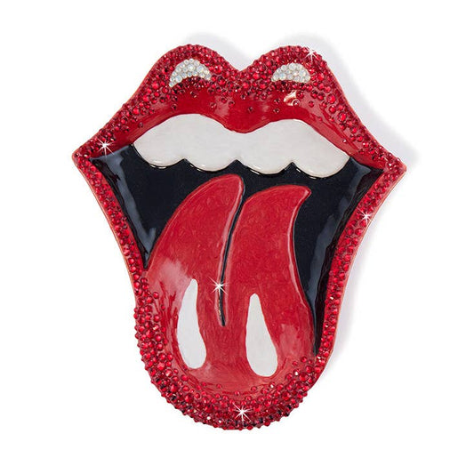 Jay Strongwater The Rolling Stones Crystal Enamel Gold-Finished Decorative Tray