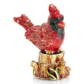 Jay Strongwater Dina Cardinal Decorative Box, Red Swarovski Crystal Enamel Gold-Finished