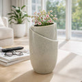 Decorative Vase - Gray Ceramic Sculpted Organic, 11 in.