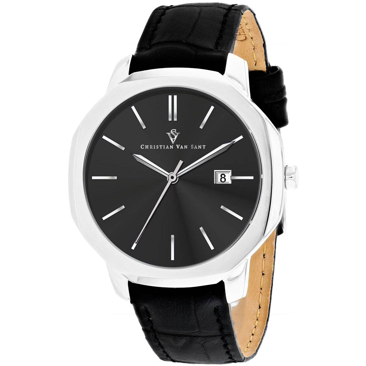 Christian Van Sant Octavius Men's Quartz Watch, Black Dial
