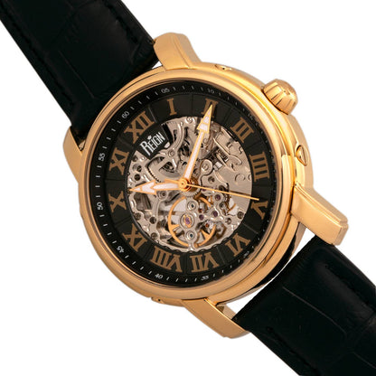 Reign Kahn Men's Automatic Skeleton Leather Watch