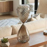 Decorative Object - Clear Glass Hourglass Sculpture, 14 in.