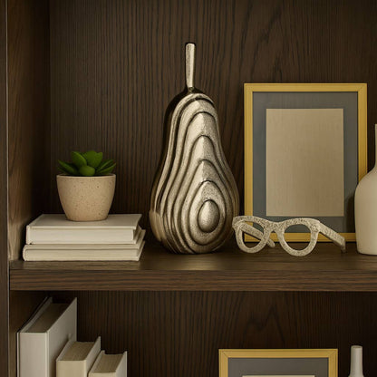 Decorative Sculpture - Gold Aluminum Modern Pear, 8 in.