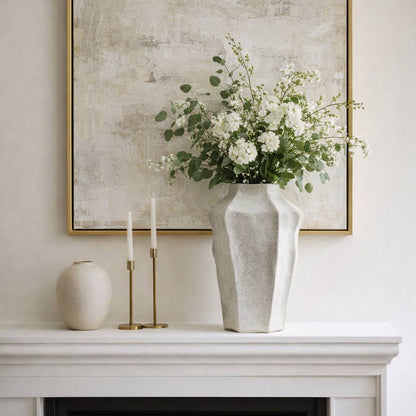 Decorative Vase - Gray Porcelain Modern Sculptural, 20 in.