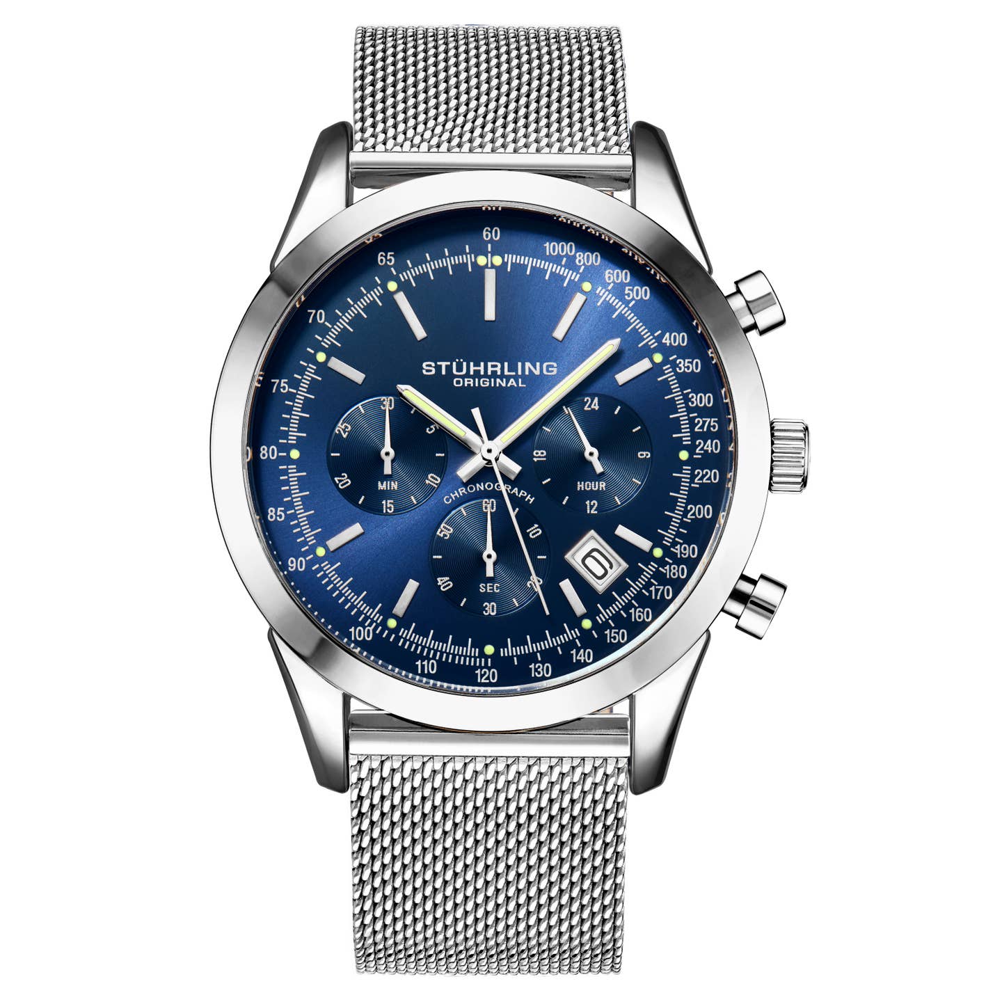 Stuhrling Original Rialto Men's Quartz Chronograph Watch, Blue Dial
