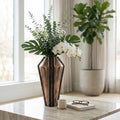Decorative Vase - Bronze Metal Textured Design, 17 in.