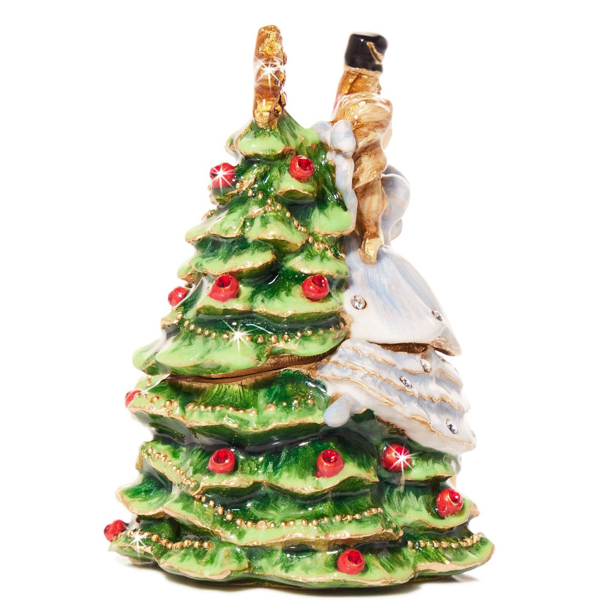 Jay Strongwater 2024 Nutcracker Suite Decorative Box, Gold Crystal Enamel Gold-Finished