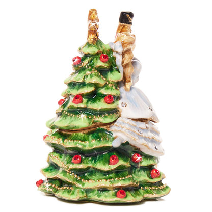 Jay Strongwater 2024 Nutcracker Suite Decorative Box, Gold Crystal Enamel Gold-Finished