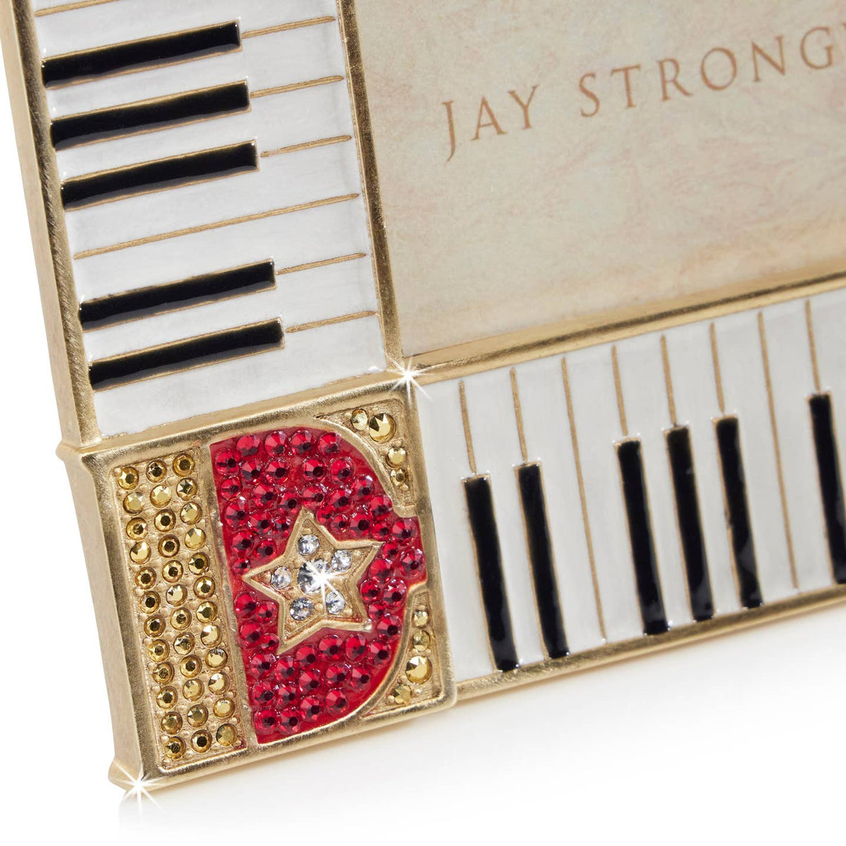 Jay Strongwater Elton John Piano Key 5" x 7" Crystal Enamel Picture Frame