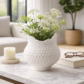 Decorative Vase - Ivory Ceramic Artisan Textured, 12 in.
